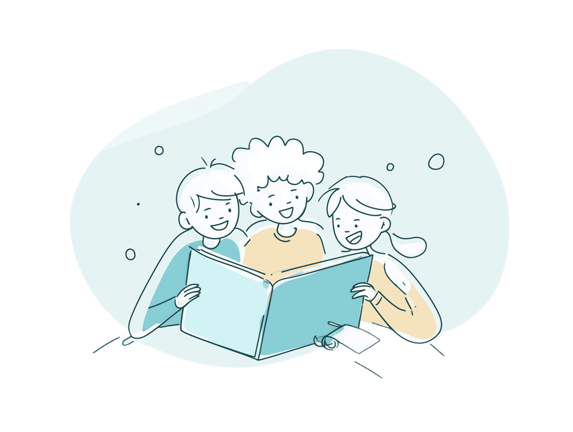 Дети читают книгу
